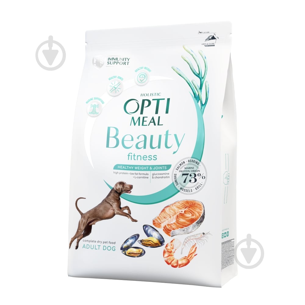 Корм сухий для усіх порід Optimeal Б’юті фітнес Здорова вага та суглоби 1,5 кг - фото 1