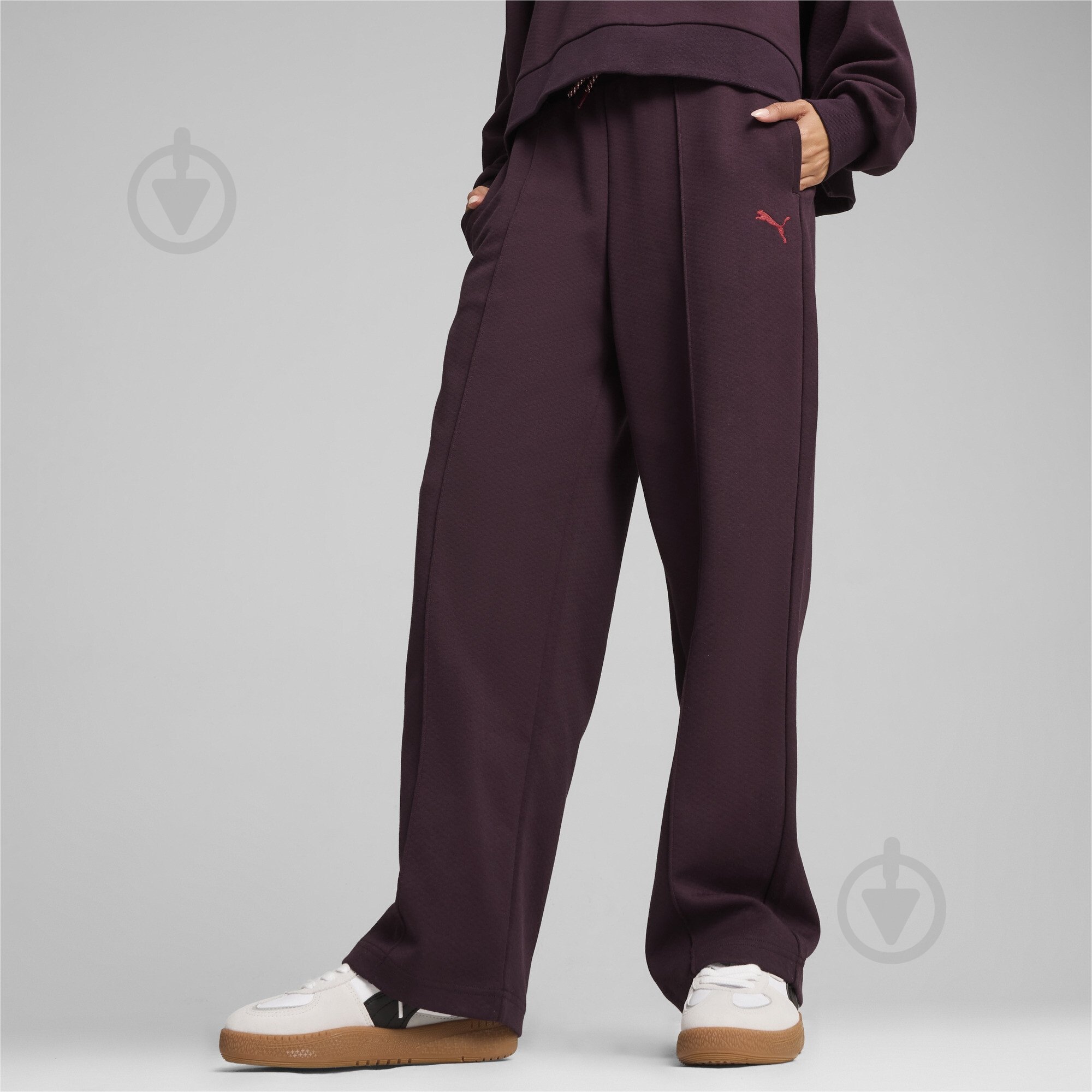 Брюки Puma CLASSICS PINTUCK SWEATPANTS DK 62663844 р. S бордовый - фото 2
