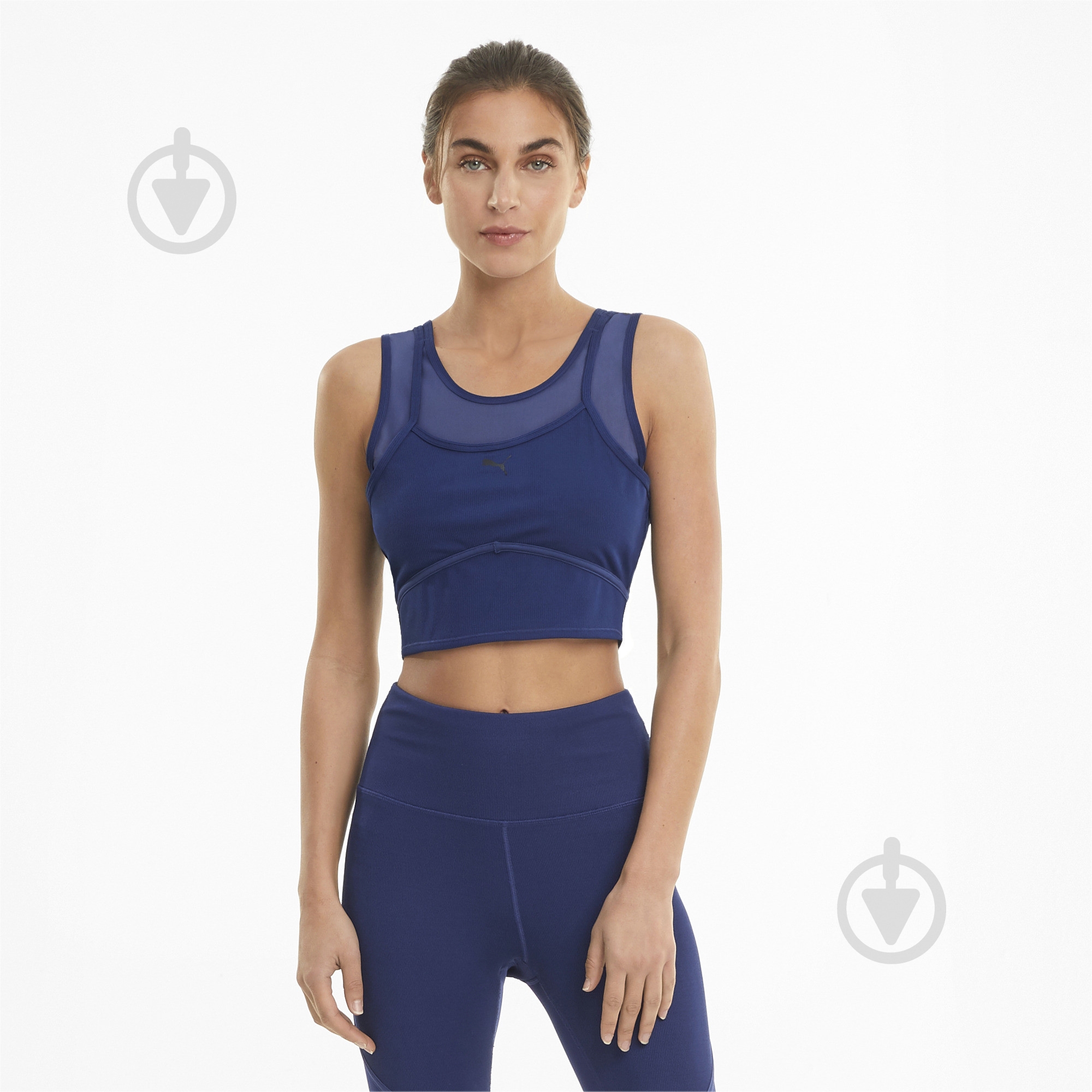 Бра Puma STUDIO LAYERED CROP TOP 52022312 р.XS синий - фото 1 Бра Puma STUDIO LAYERED CROP TOP 52022312 р.XS синий - фото 1