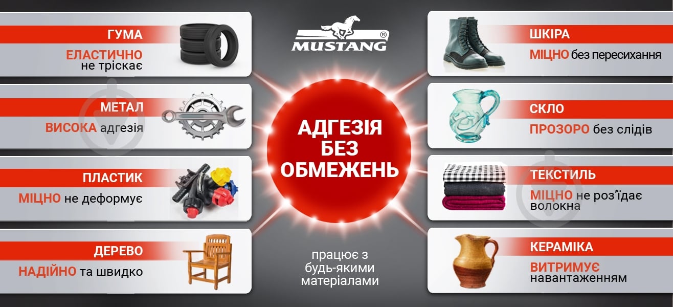 Клей двухкомпонентный Mustang + спрей-активатор FAST FIX 400 мл + 100 г - фото 5
