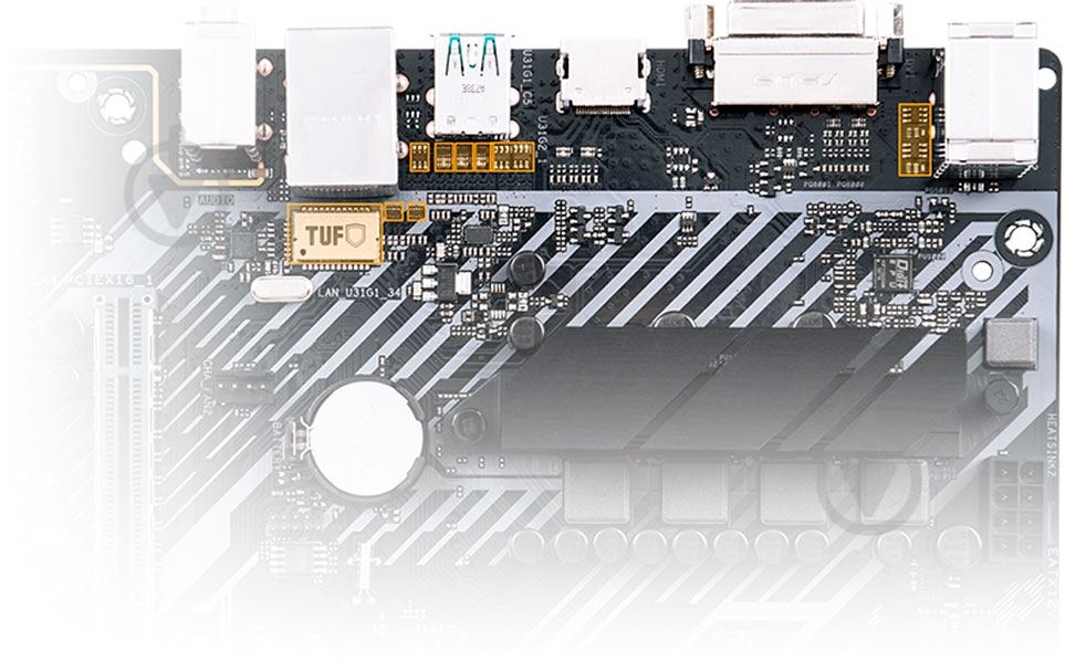 Материнська плата Asus TUF B450M-PLUS GAMING (Socket AM4, AMD B450, mirco ATX) - фото 9 Материнська плата Asus TUF B450M-PLUS GAMING (Socket AM4, AMD B450, mirco ATX) - фото 9