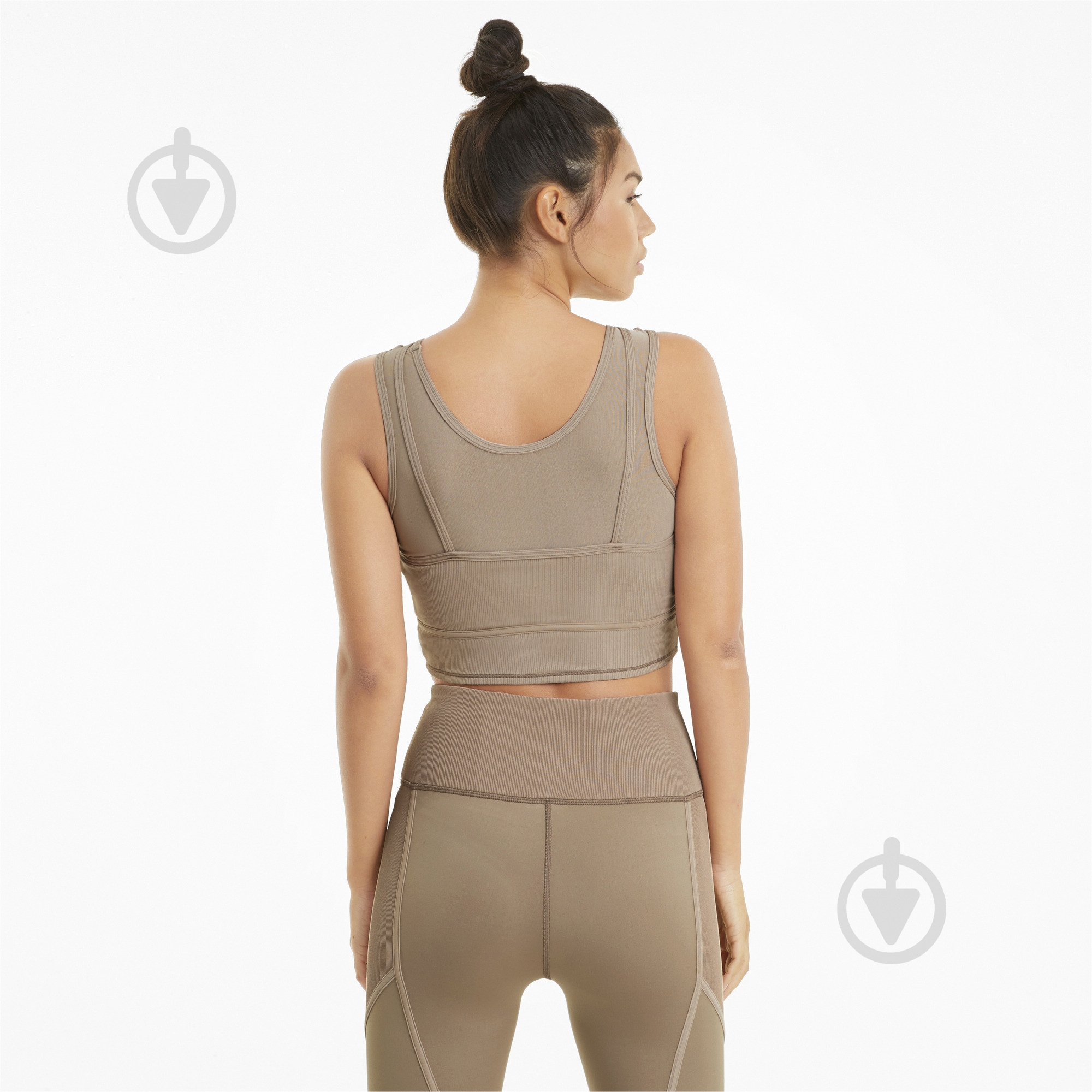 Майка Puma STUDIO LAYERED CROP TOP 52022381 р.S бежевый - фото 4