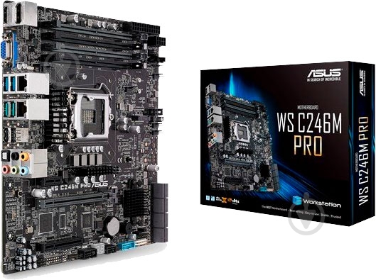Материнская плата Asus WS C246M PRO (Socket 1151, Intel C246, mirco ATX) - фото 1 Материнская плата Asus WS C246M PRO (Socket 1151, Intel C246, mirco ATX) - фото 1