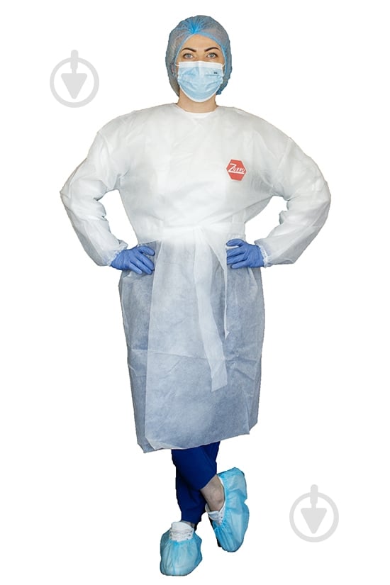 Халат Zorro одноразовий з поясом зі спанбонду 50 г/кв. м р. one size зріст універсальний UNI білий - фото 1 Халат Zorro одноразовий з поясом зі спанбонду 50 г/кв. м р. one size зріст універсальний UNI білий - фото 1