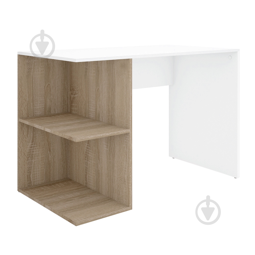 Стіл комп'ютерний ROKO Бостон білий/дуб сонома - фото 1 Стіл комп'ютерний ROKO Бостон білий/дуб сонома - фото 1