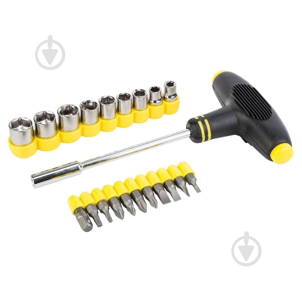 Отвертка Sigma с Т-образной ручкой и насадками 21 шт CrV 4002161 - фото 1