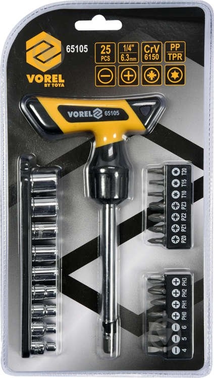 Набор бит и отвертка Vorel 65105 - фото 2