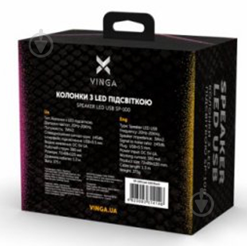 Акустическая система Vinga SP-100 LED USB Black 2.0 black - фото 7