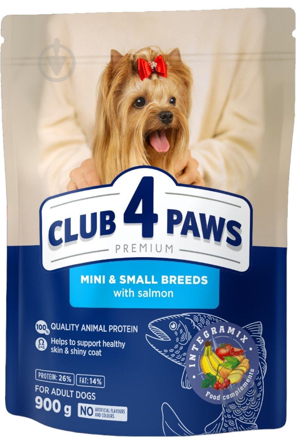 Корм сухий Club 4 Paws для мініатюрних та малих порід лосось 900 г - фото 1 Корм сухий Club 4 Paws для мініатюрних та малих порід лосось 900 г - фото 1