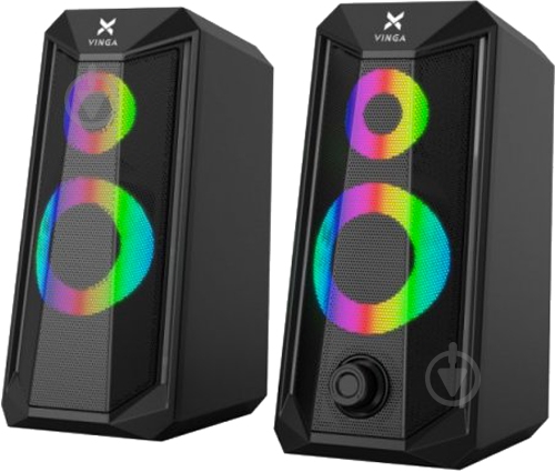 Акустическая система Vinga SP-200 LED USB Black 2.0 - фото 1