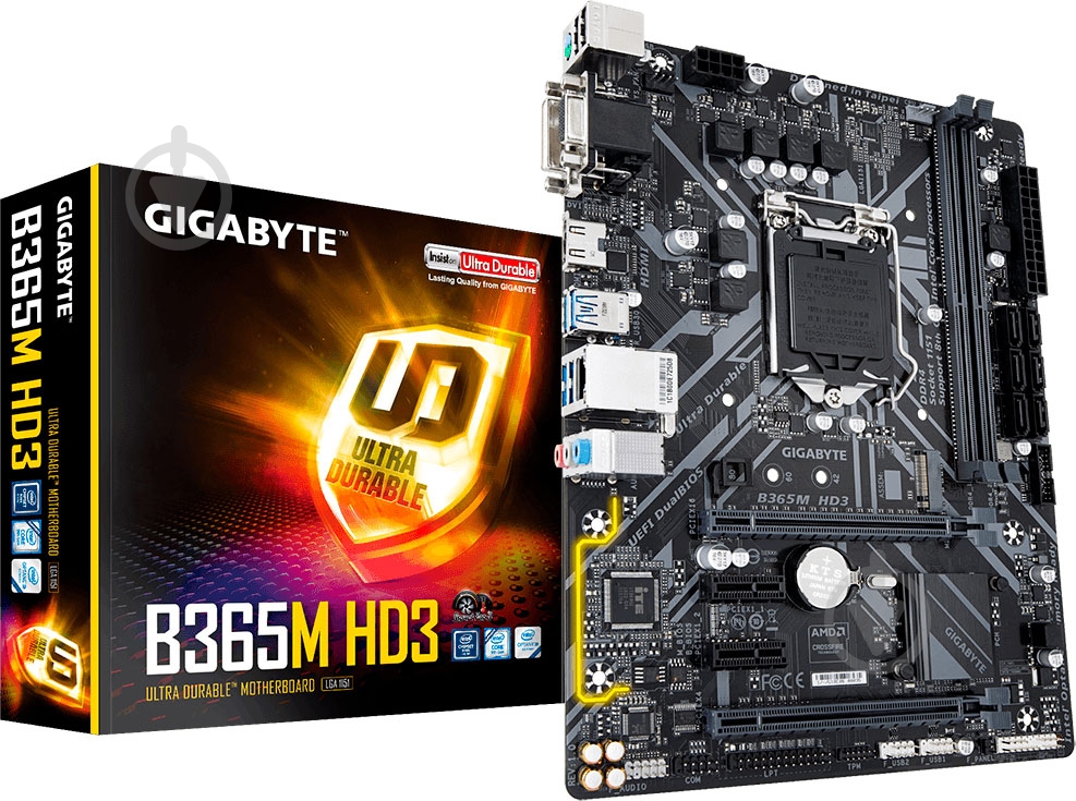 Материнская плата Gigabyte B365M HD3 (Socket 1151, Intel B365, mirco ATX) - фото 1