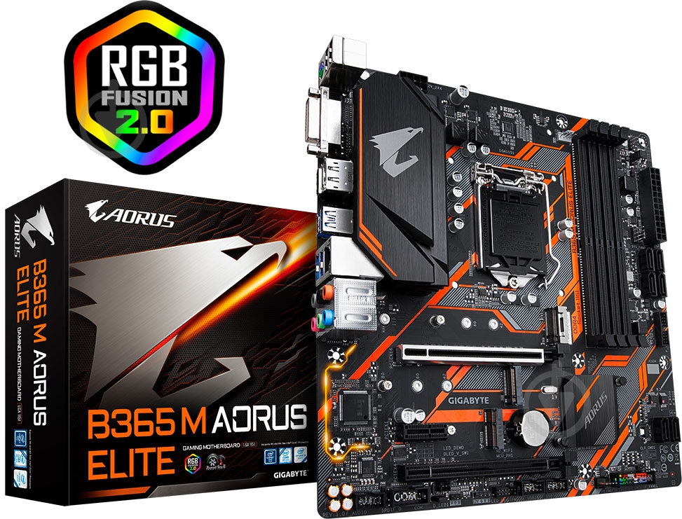 Материнська плата Gigabyte B365 M AORUS ELITE (Socket 1151, Intel B365, mirco ATX) - фото 1
