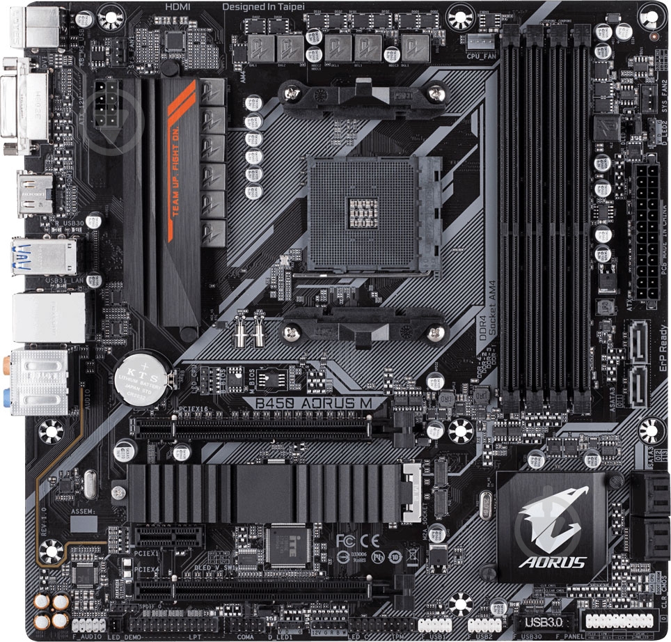 Материнская плата Gigabyte B450 AORUS M (Socket AM4, AMD B450, ATX) - фото 2