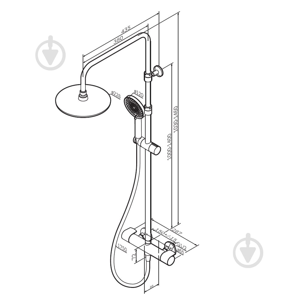 Душова система AM.PM F0785A422 X-Joy, з термостатом - фото 11 Душова система AM.PM F0785A422 X-Joy, з термостатом - фото 11