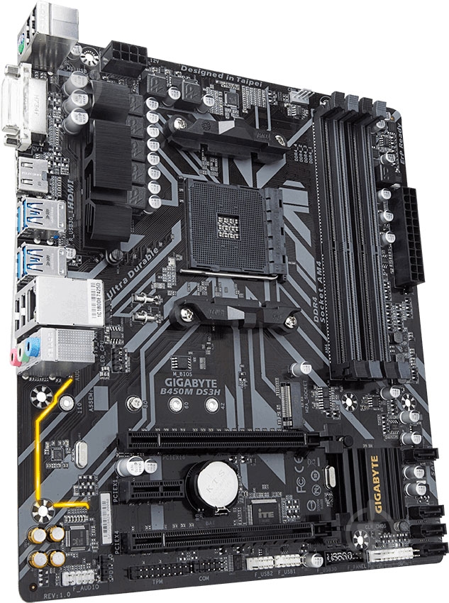 Материнская плата Gigabyte B450M DS3H (Socket AM4, AMD B450, mirco ATX) - фото 4