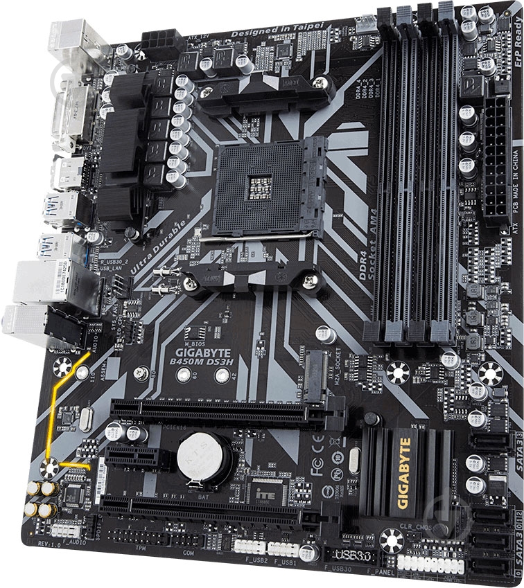 Материнская плата Gigabyte B450M DS3H (Socket AM4, AMD B450, mirco ATX) - фото 3