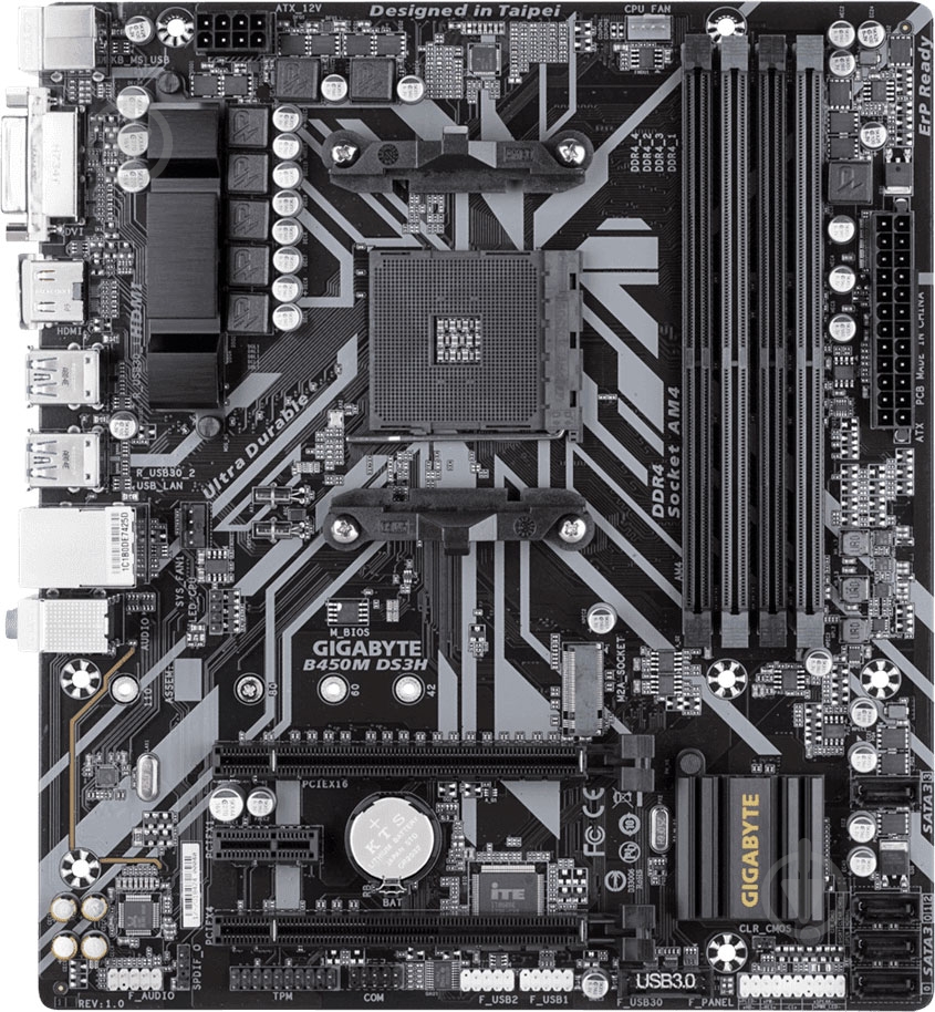Материнская плата Gigabyte B450M DS3H (Socket AM4, AMD B450, mirco ATX) - фото 5