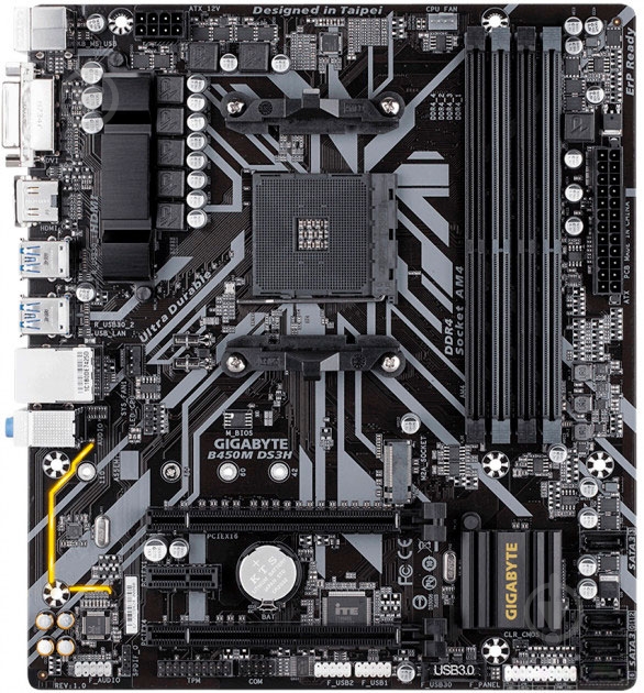 Материнская плата Gigabyte B450M DS3H (Socket AM4, AMD B450, mirco ATX) - фото 2
