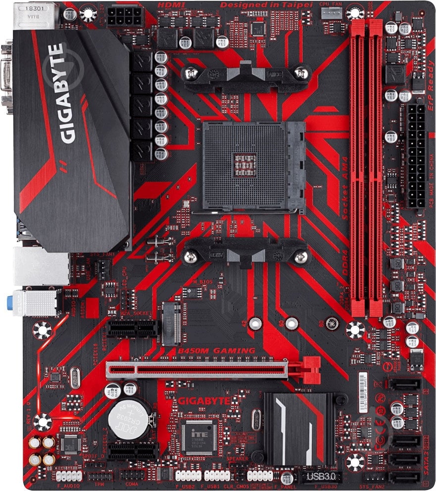 Материнская плата Gigabyte B450M GAMING (Socket AM4, AMD B450, mirco ATX) - фото 2 Материнская плата Gigabyte B450M GAMING (Socket AM4, AMD B450, mirco ATX) - фото 2