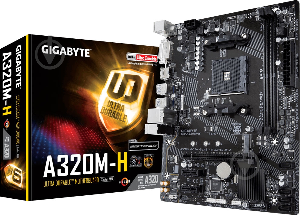 Материнська плата Gigabyte GA-A320M-H (Socket AM4, AMD A320, mirco ATX) - фото 1