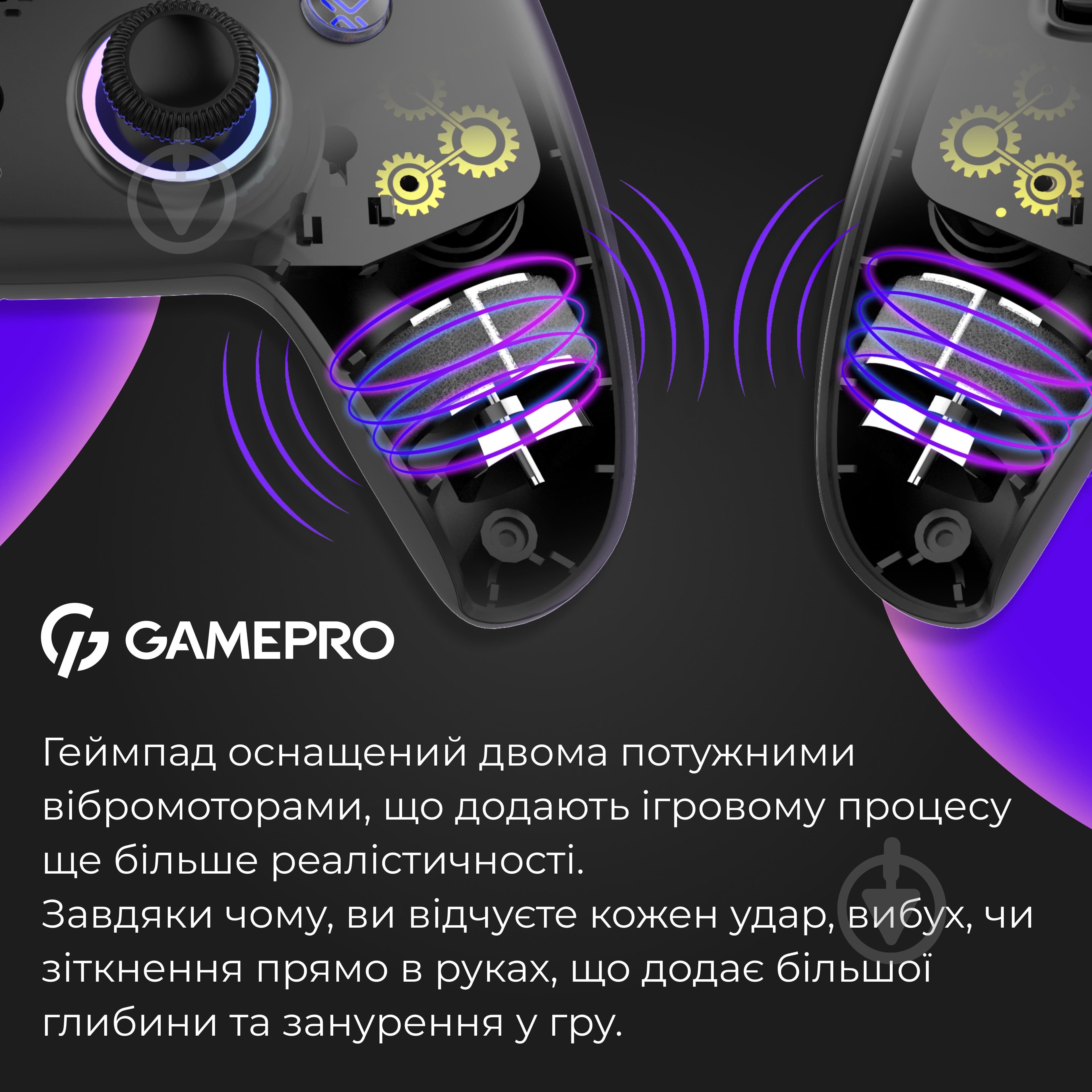 Геймпад бездротовий GamePro GPS20B 2.4G/BT 5.1/USB (Switch/PC/PS/iOS/Android) RGB Black - фото 13