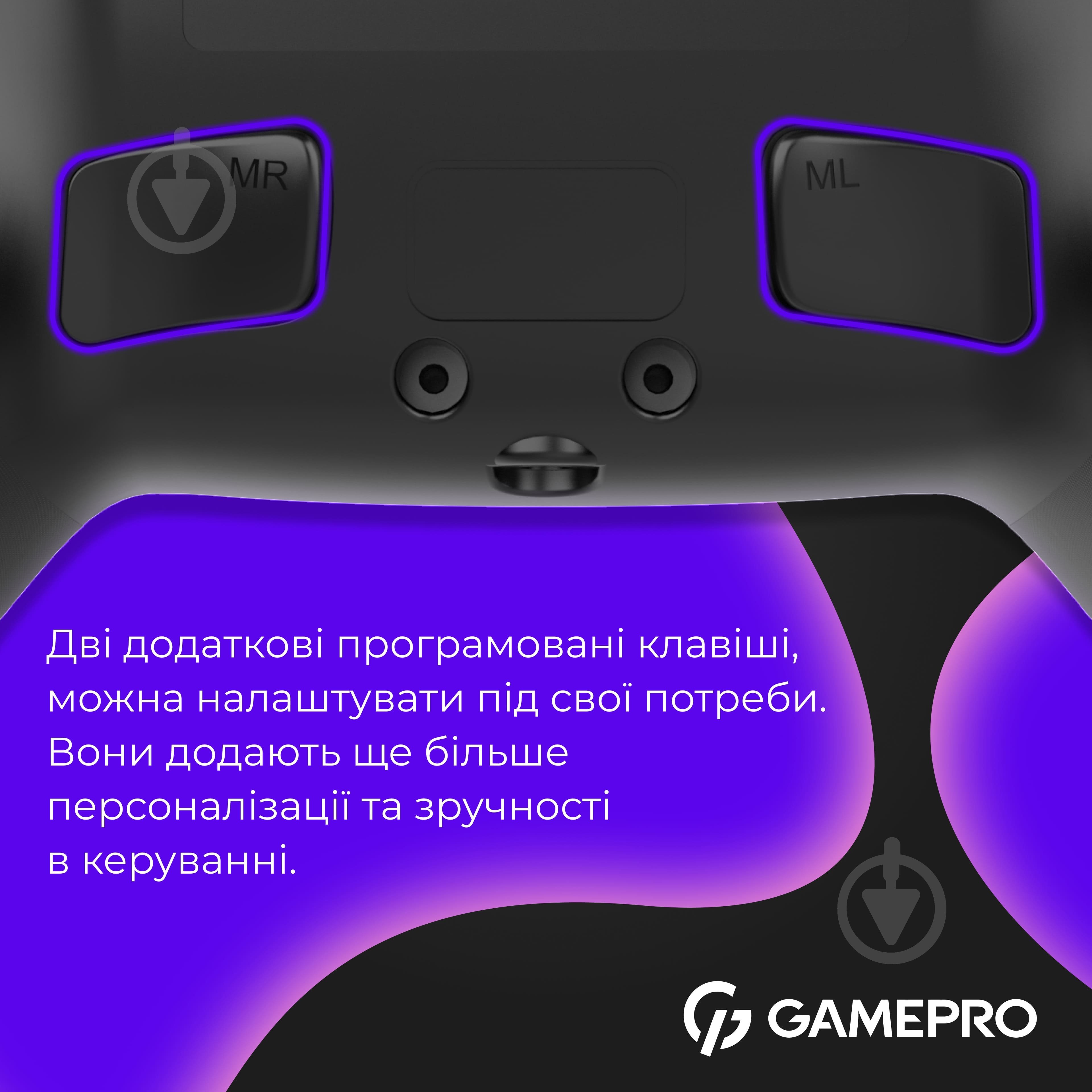 Геймпад бездротовий GamePro GPS20B 2.4G/BT 5.1/USB (Switch/PC/PS/iOS/Android) RGB Black - фото 7
