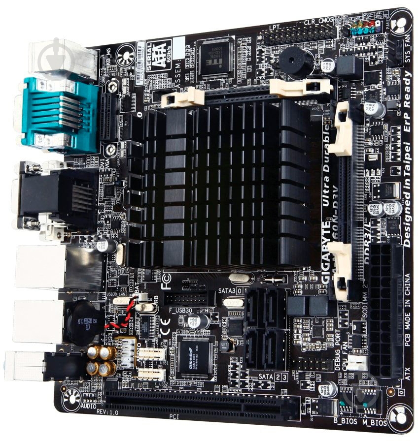 Материнская плата Gigabyte GA-N3160N-D3V (Integrated CPU, SoC, mini ITX) - фото 2