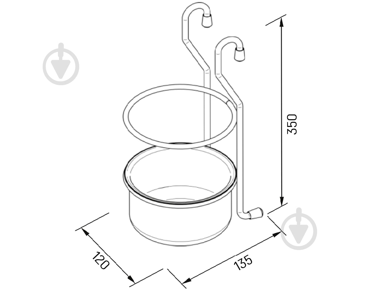 Баночка на рейлінг DC PR KU G2 хром - фото 2