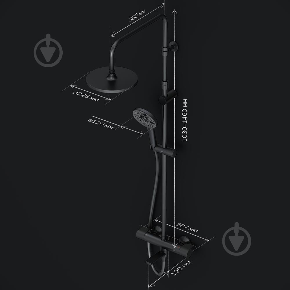 Душевая система AM.PM F0785A522 X-Joy, с термостатом - фото 9 Душевая система AM.PM F0785A522 X-Joy, с термостатом - фото 9