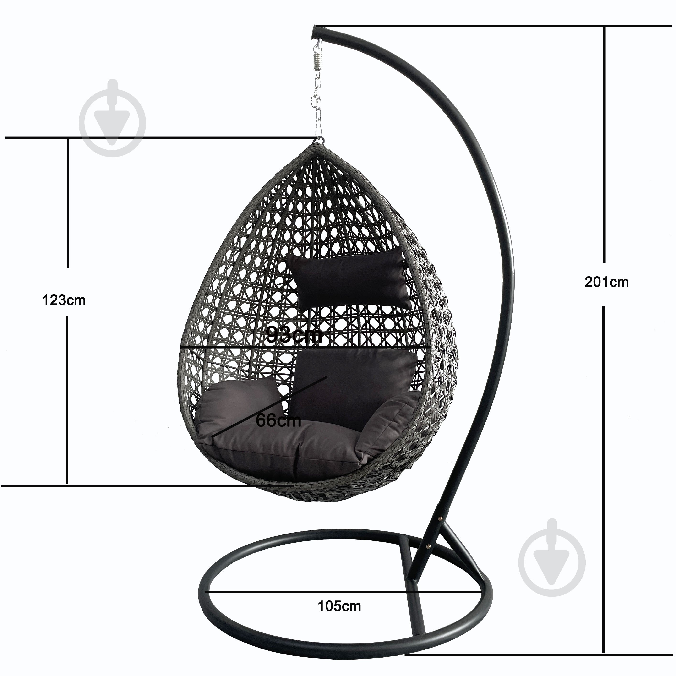 Кресло-кокон Indigo Адель графит - фото 2