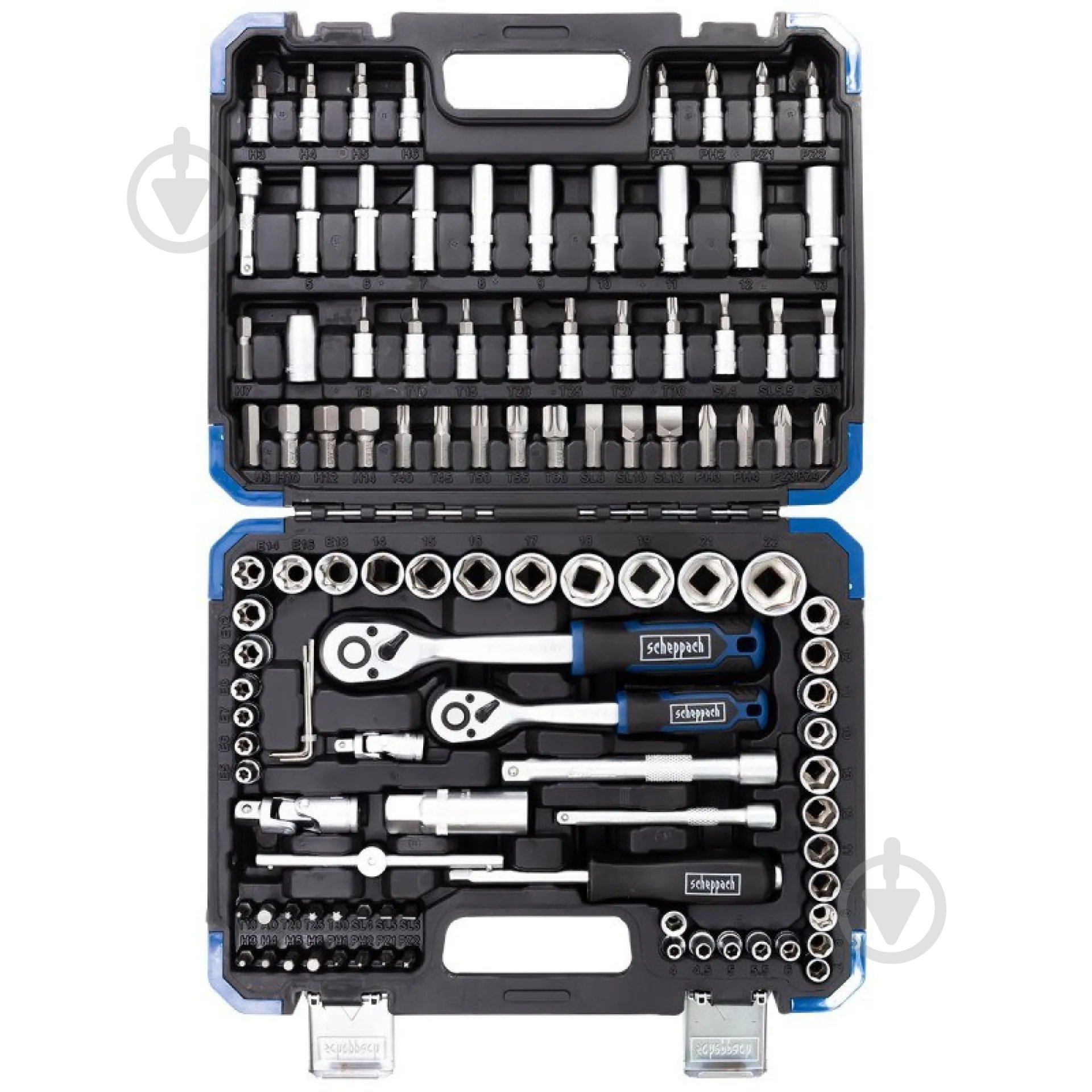 Набор ручного инструмента Scheppach 1/4'', 3/8'' (6гр.) 108 шт. SCH-41082-5DS - фото 2