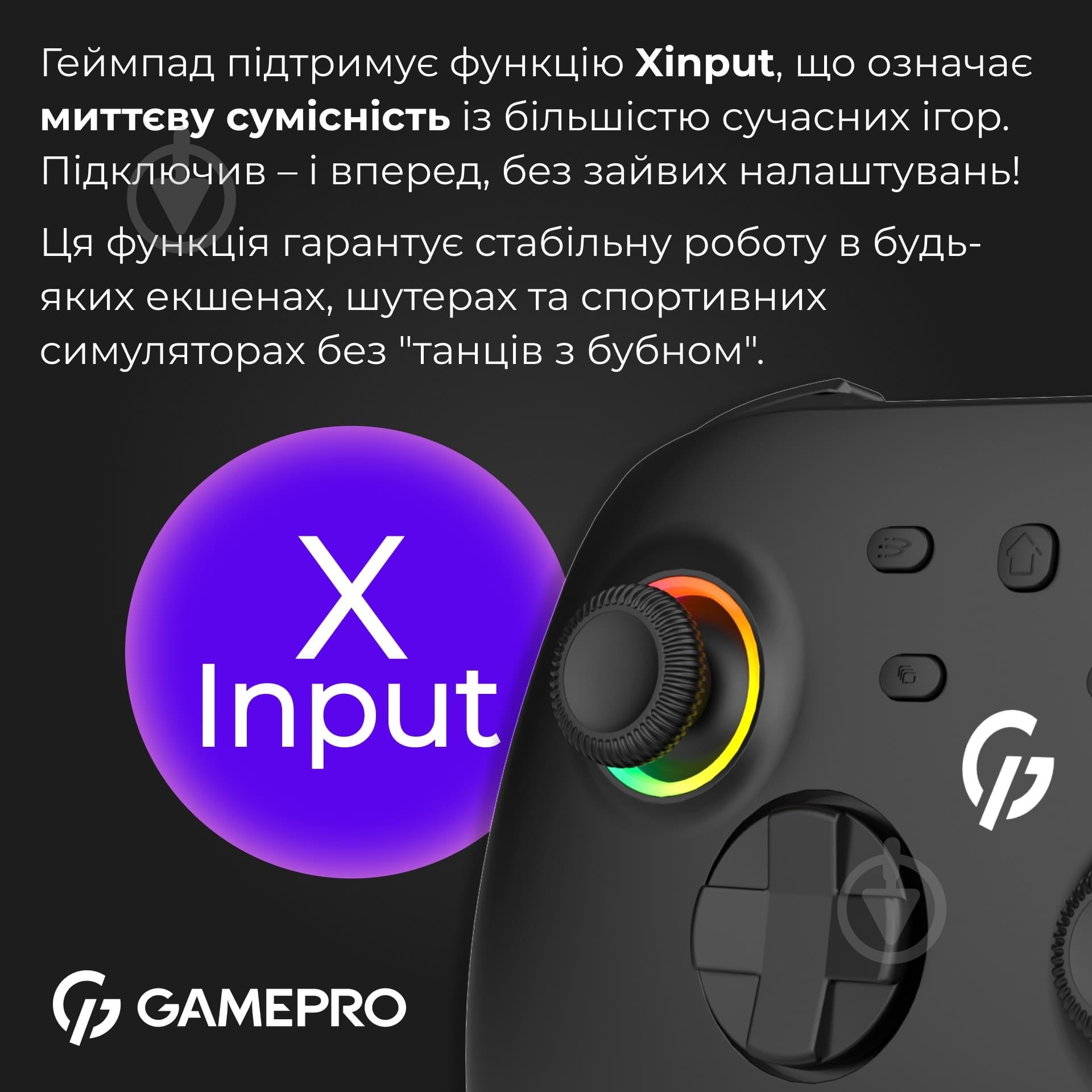 Геймпад беспроводной GamePro GPX13BDOC Black - фото 9