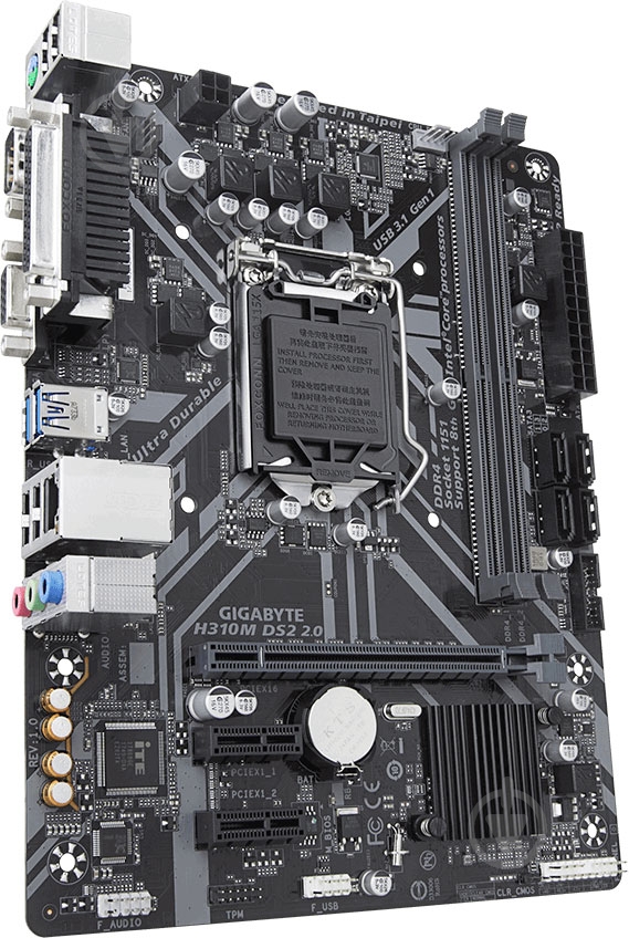 Материнська плата Gigabyte H310M DS2 2.0 (Socket 1151, Intel H310, mirco ATX) - фото 2