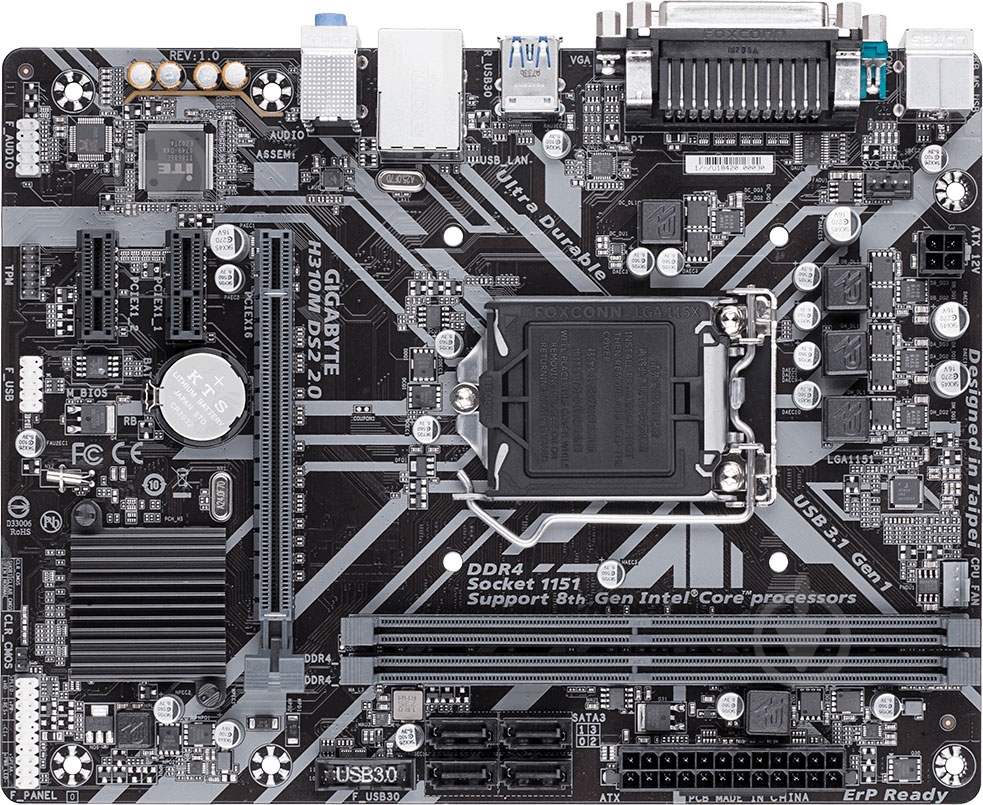 Материнська плата Gigabyte H310M DS2 2.0 (Socket 1151, Intel H310, mirco ATX) - фото 4