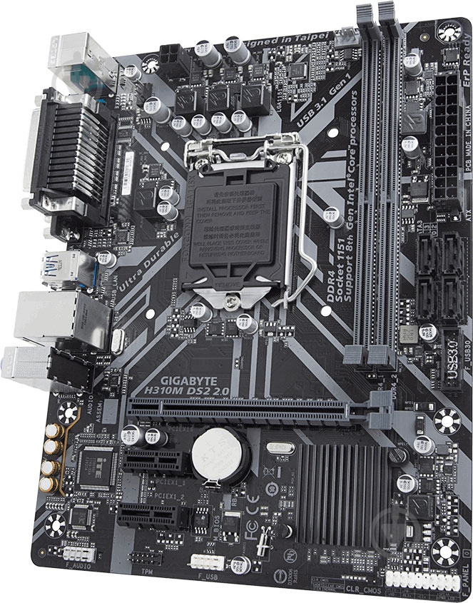 Материнська плата Gigabyte H310M DS2 2.0 (Socket 1151, Intel H310, mirco ATX) - фото 3