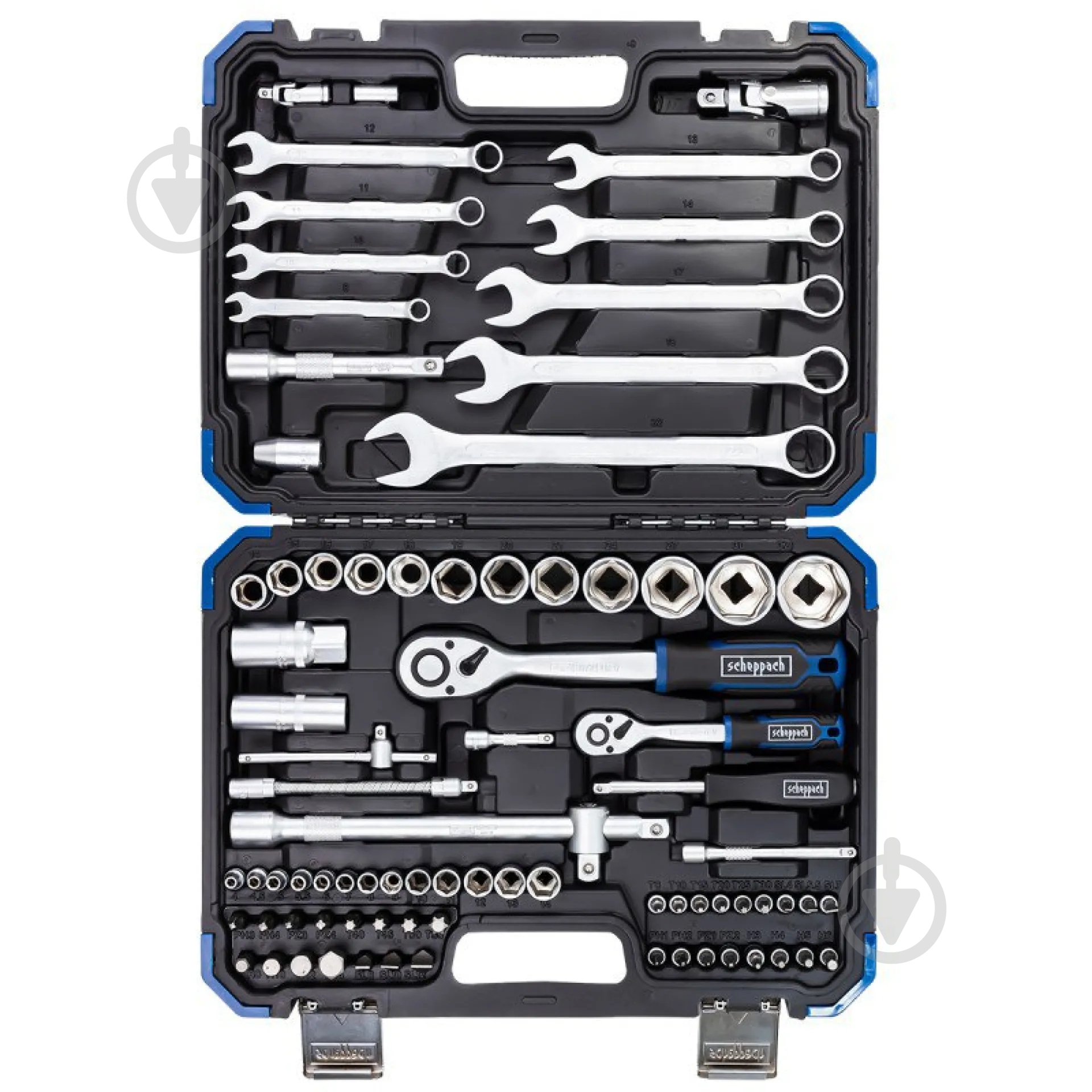 Набор ручного инструмента Scheppach 1/4"&1/2" (6-гр.)(4-32мм) 82 шт. SCH-4821-5 - фото 2 Набор ручного инструмента Scheppach 1/4"&1/2" (6-гр.)(4-32мм) 82 шт. SCH-4821-5 - фото 2