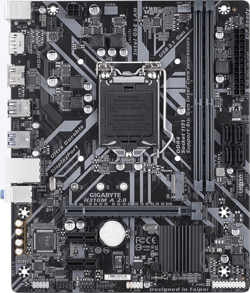 Материнська плата Gigabyte H310N_2.0 (Socket 1151, Intel H310, mini ITX) - фото 1