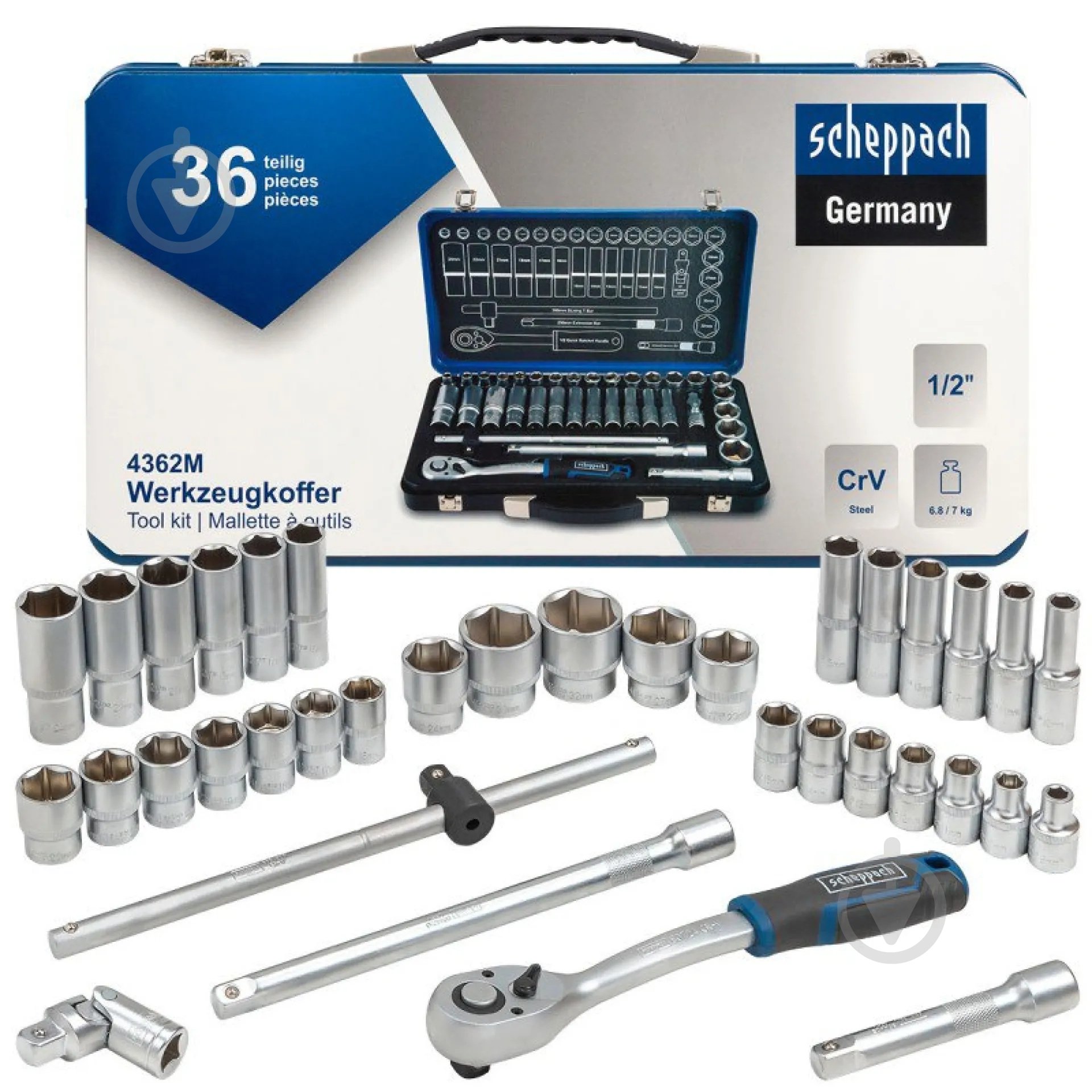 Набор ручного инструмента Scheppach 36 шт. SCH-4362M - фото 1 Набор ручного инструмента Scheppach 36 шт. SCH-4362M - фото 1