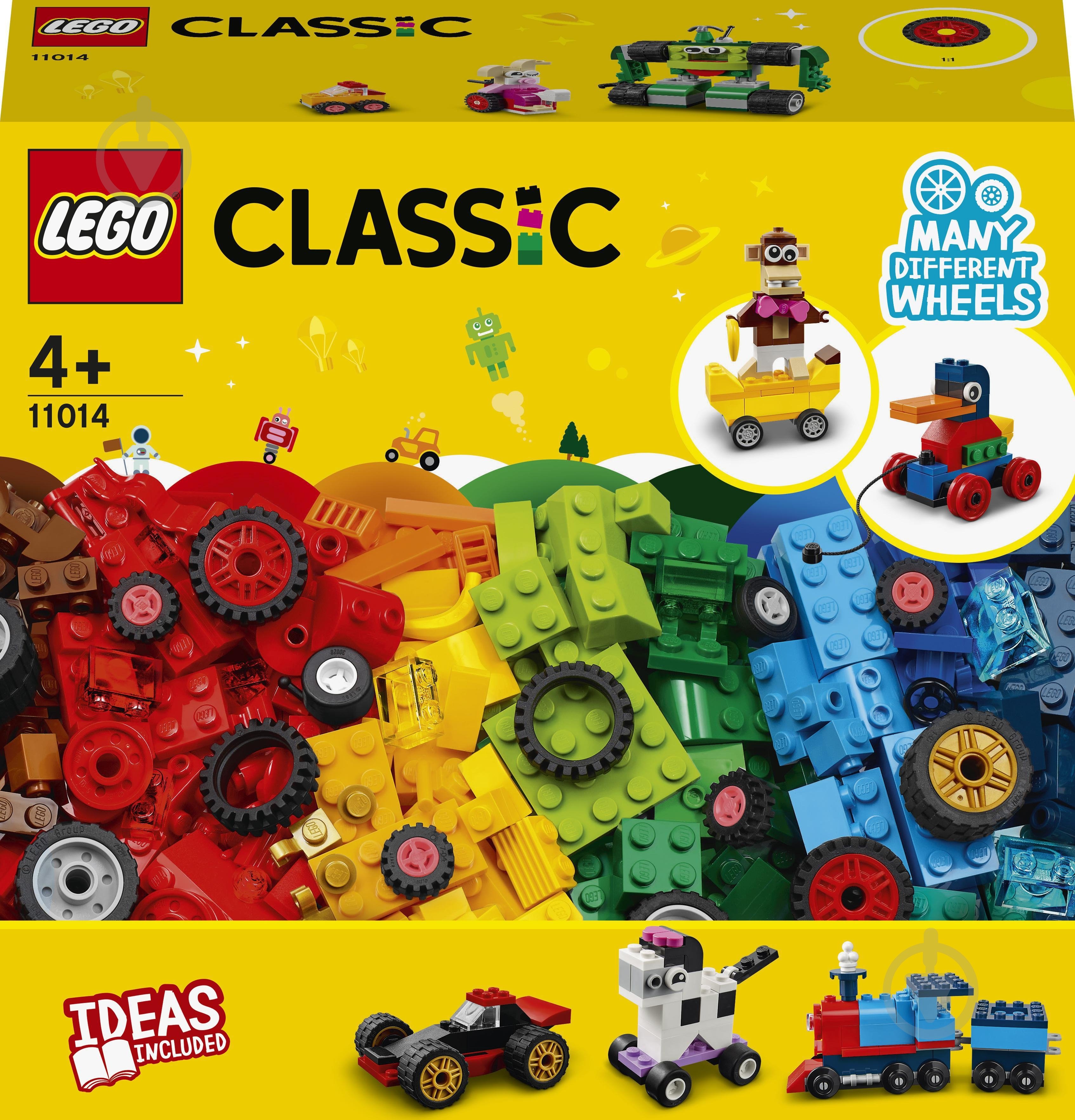 Конструктор LEGO Classic Кубики и колеса 11014 - фото 1 Конструктор LEGO Classic Кубики и колеса 11014 - фото 1