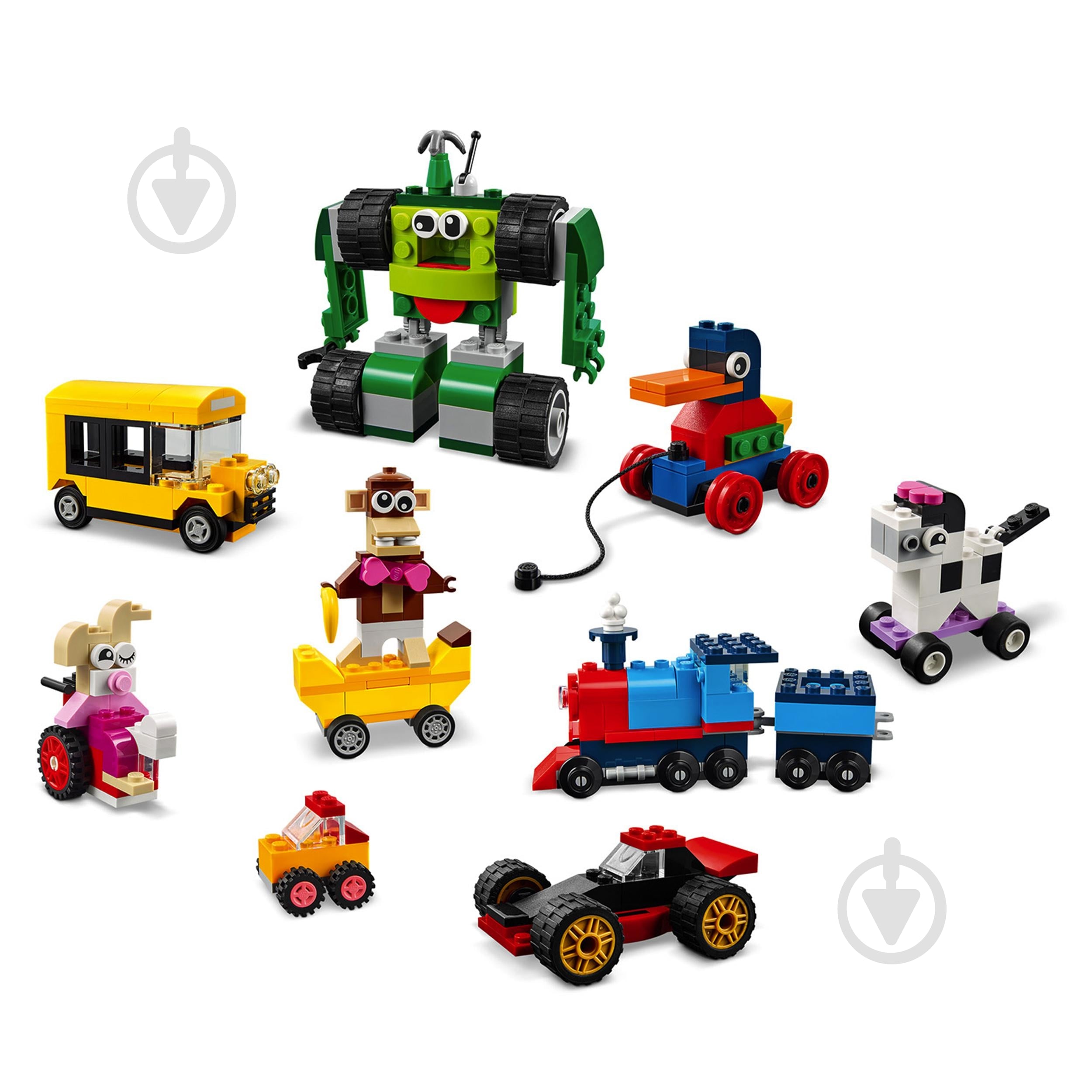 Конструктор LEGO Classic Кубики и колеса 11014 - фото 2 Конструктор LEGO Classic Кубики и колеса 11014 - фото 2