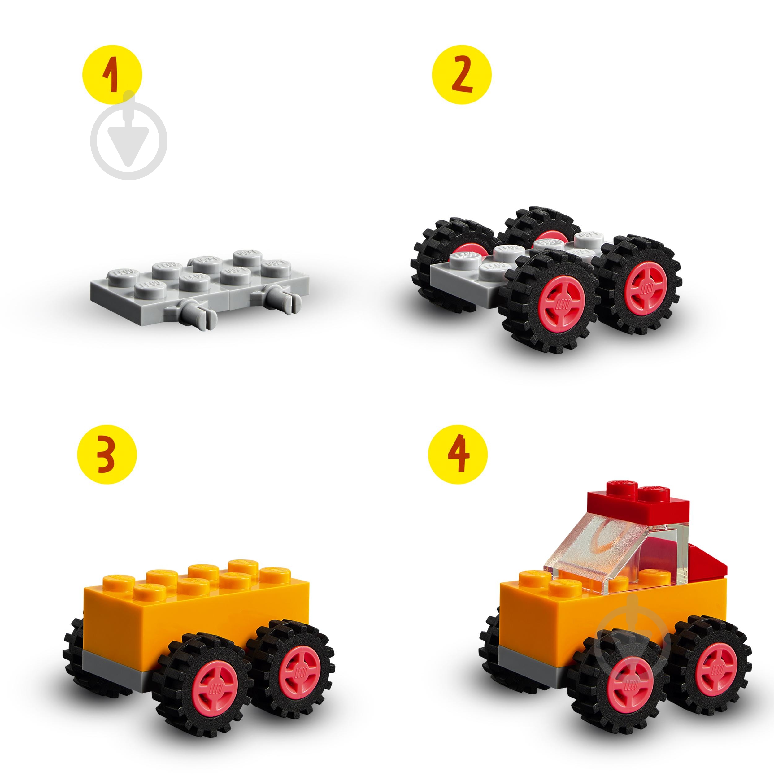 Конструктор LEGO Classic Кубики и колеса 11014 - фото 3 Конструктор LEGO Classic Кубики и колеса 11014 - фото 3