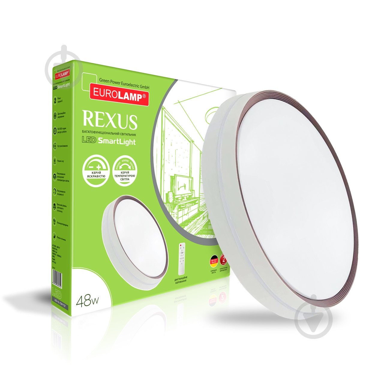 Светильник настенно-потолочный Eurolamp 48 Вт белый LED-SL-48W-T27 - фото 1