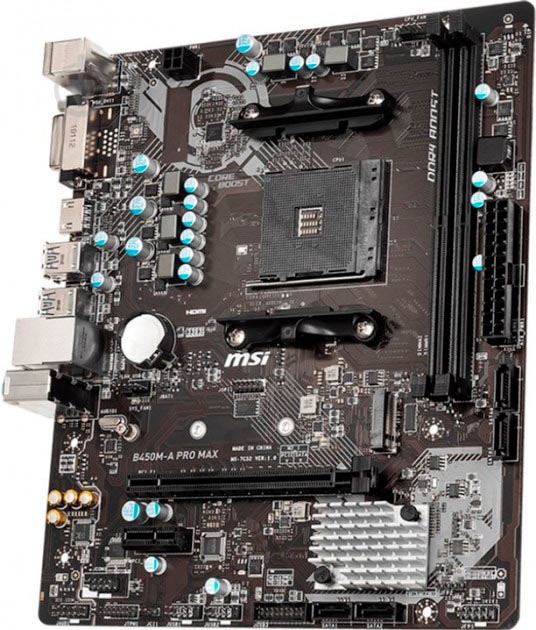Материнская плата MSI B450M-A PRO MAX (Socket AM4, AMD B450, mirco ATX) - фото 2