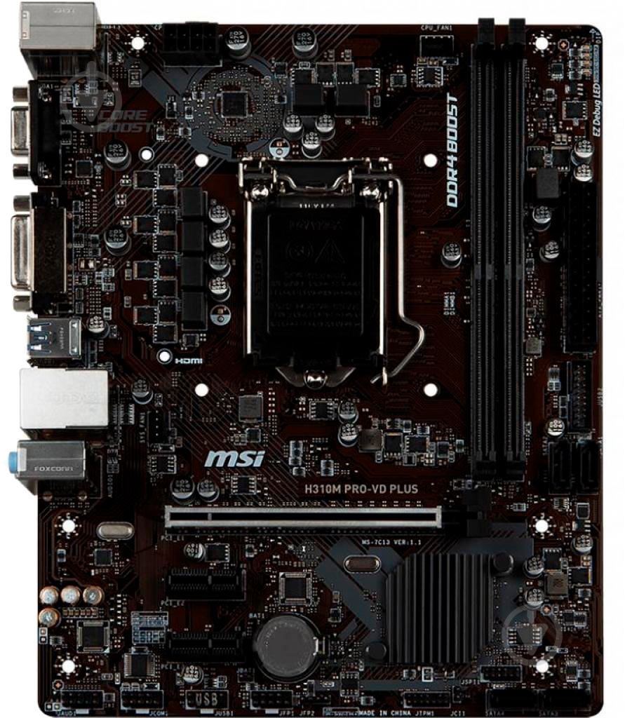 Материнская плата MSI H310M PRO-VD PLUS (Socket 1151, Intel H310, mirco ATX) - фото 1 Материнская плата MSI H310M PRO-VD PLUS (Socket 1151, Intel H310, mirco ATX) - фото 1