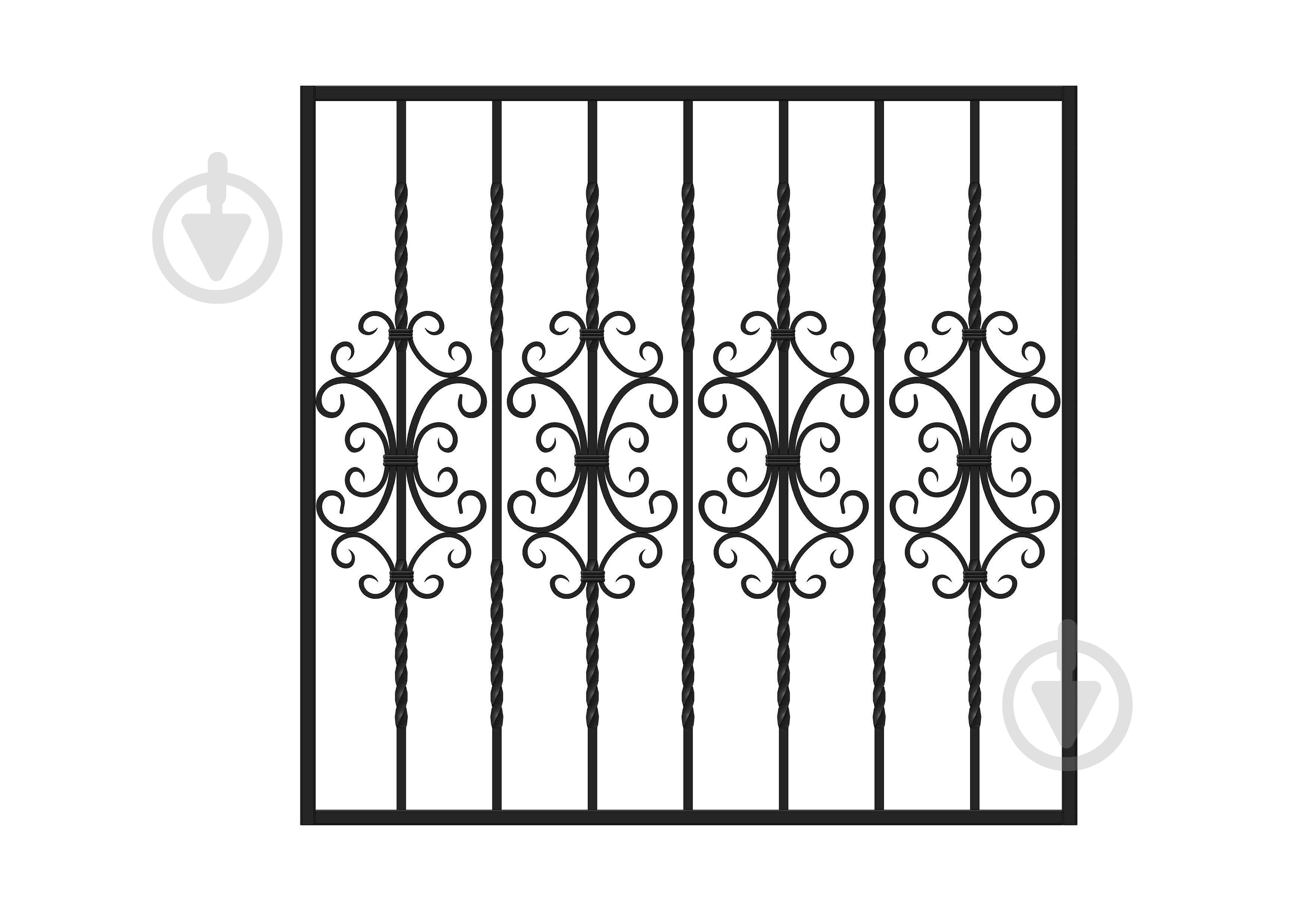 Решітка на вікно КР-36 1040х990 мм(комплект елементів) - фото 1