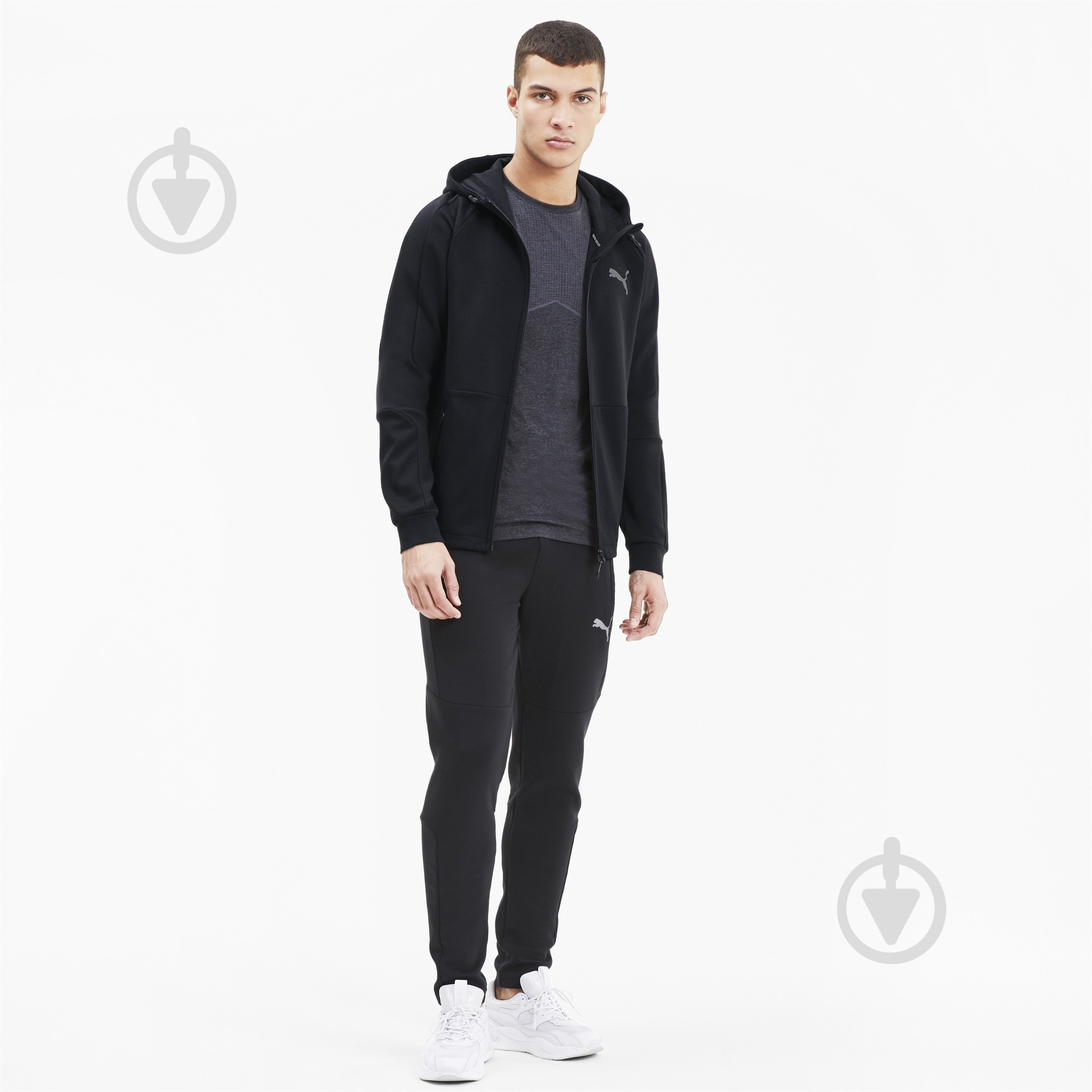 Джемпер Puma EVOSTRIPE FZ Hoodie 58346701 р. M черный - фото 5 Джемпер Puma EVOSTRIPE FZ Hoodie 58346701 р. M черный - фото 5