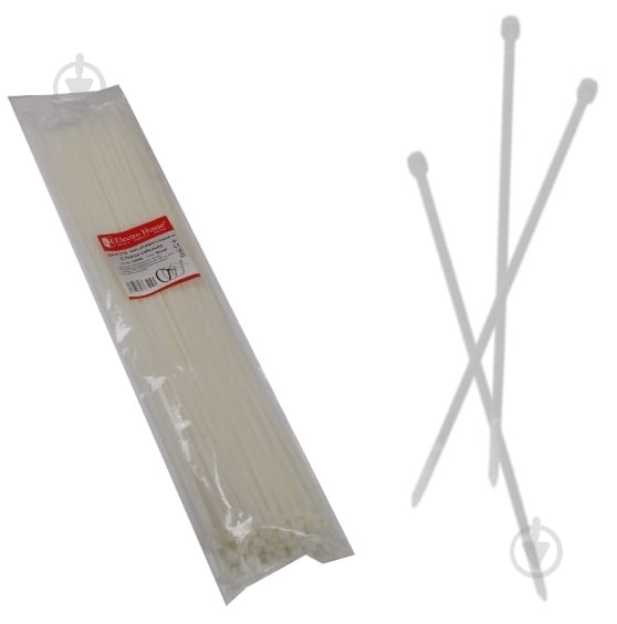 Стяжка кабельна ElectroHouse EH-K-016 білий - фото 1 Стяжка кабельна ElectroHouse EH-K-016 білий - фото 1