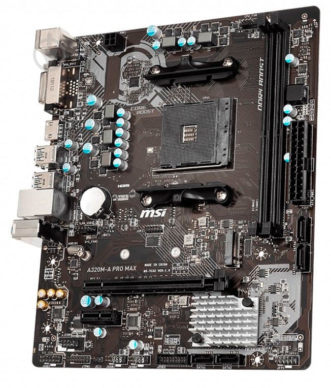 Материнская плата MSI A320M-A PRO MAX (Socket AM4, AMD A320, mirco ATX) - фото 2 Материнская плата MSI A320M-A PRO MAX (Socket AM4, AMD A320, mirco ATX) - фото 2