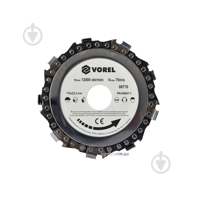 Пильный диск Vorel 115x22,2 08770 - фото 1