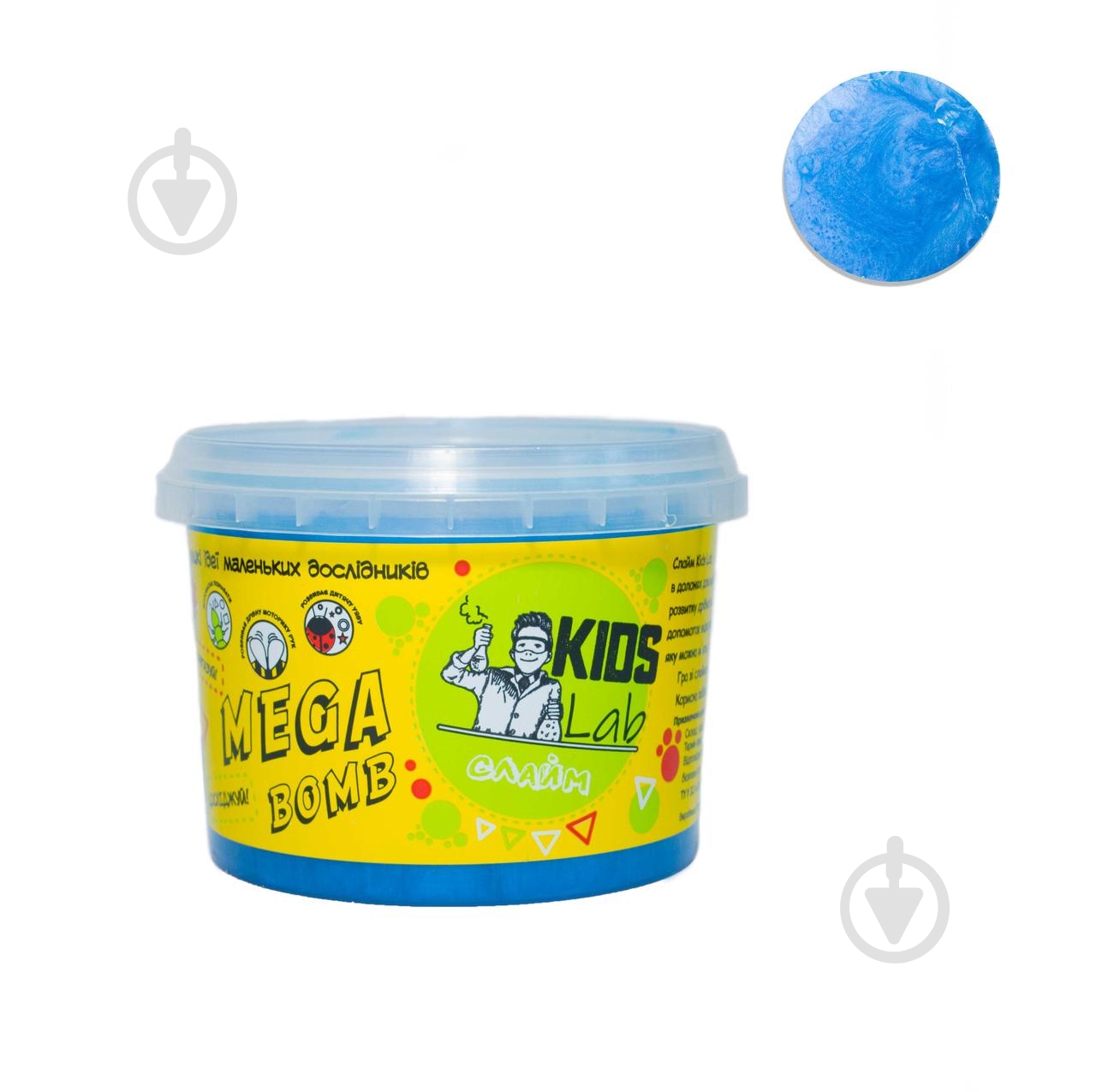 Слайм KIDS LAB №07 голубой 350 г 0100 - фото 1 Слайм KIDS LAB №07 голубой 350 г 0100 - фото 1